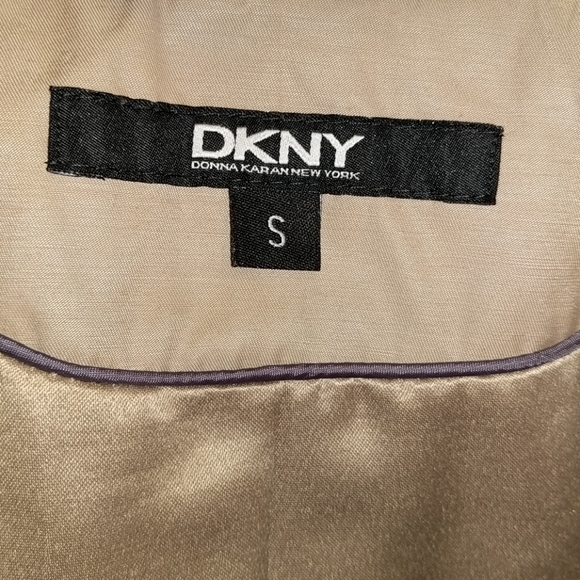 DKNY Khaki Lined Trench Coat (Short) Belted sz S - Picture 6 of 8